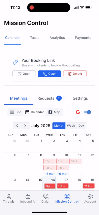 AI Scheduling Interface